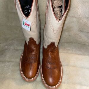 Laredo Men's Tan and Cream Cowboy Boots